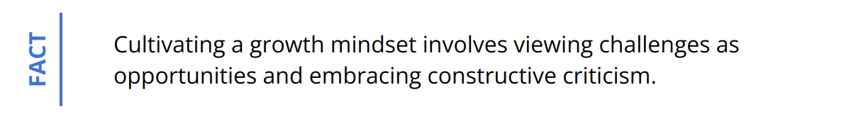 Fact - Cultivating a growth mindset involves viewing challenges as opportunities and embracing constructive criticism.